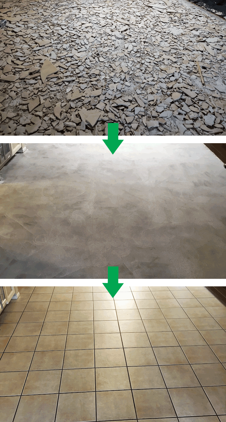 San Tan Valley Tile Floor Removal. Easy Kitchen Tile Removal